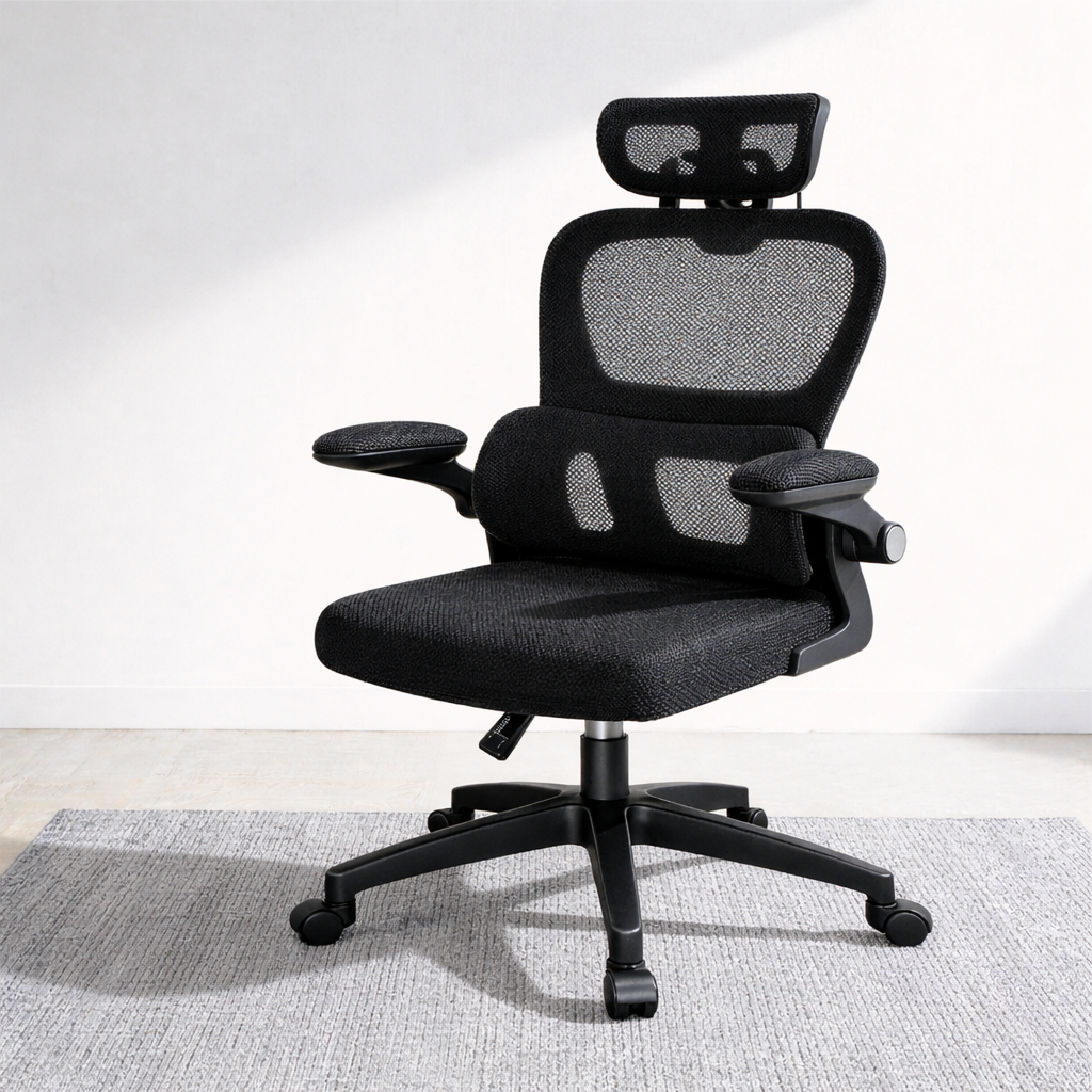 Supportive Office Chair with Padded Lumbar Cushion