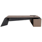 Designer Executive Desk with Sculptural Leg Panel
