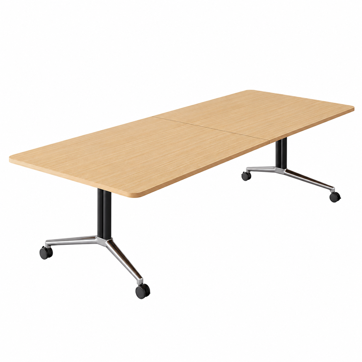 Mobile Meeting Table with Cable Management and Modular Office Workspace Design