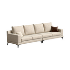 Modern Modular Linen Sofa With Reversible Chaise And Removable Covers