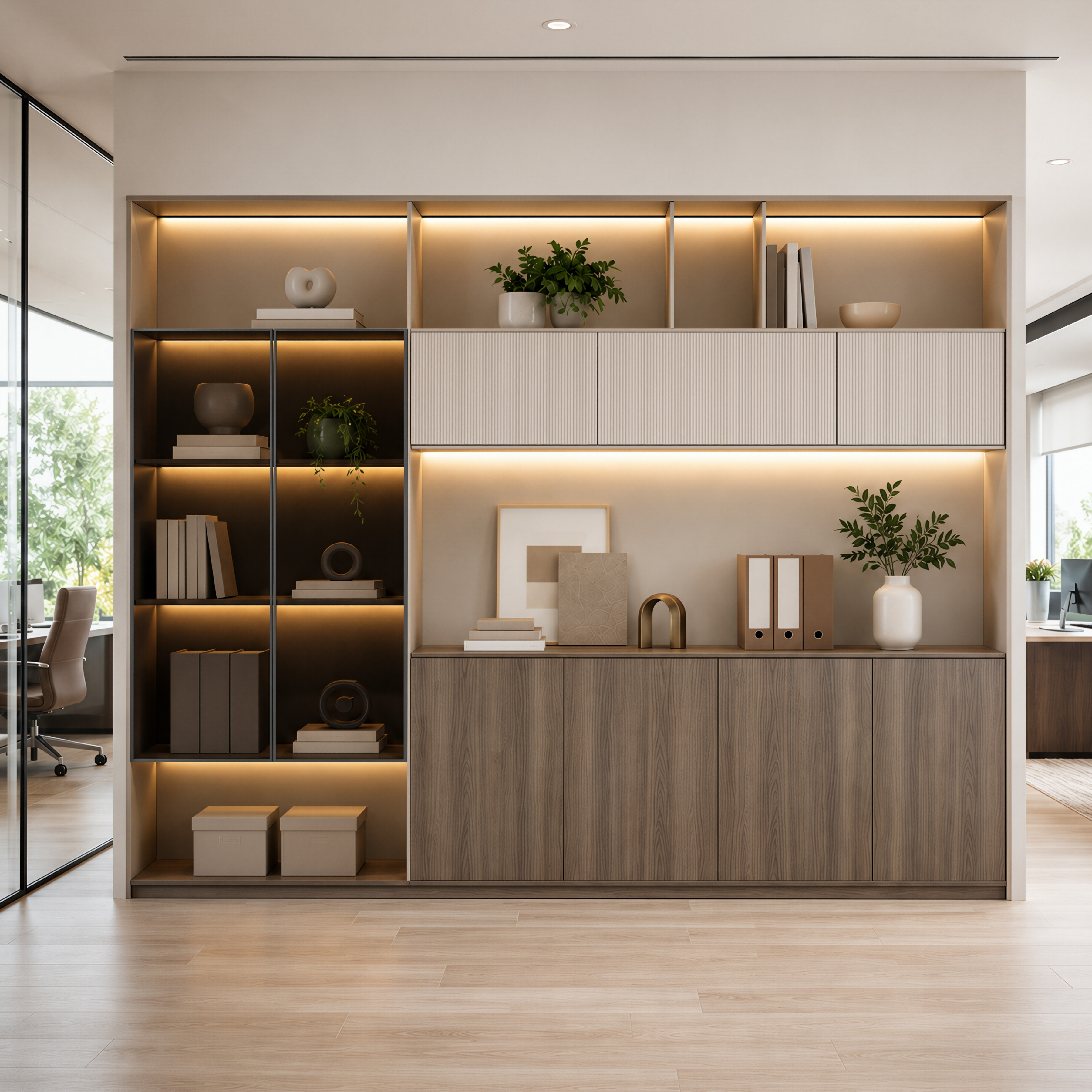 LED Storage Wall for Professional Offices