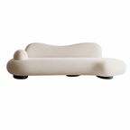 Modern Curved Lounge Sofa with Deep Seating and Rounded Arms