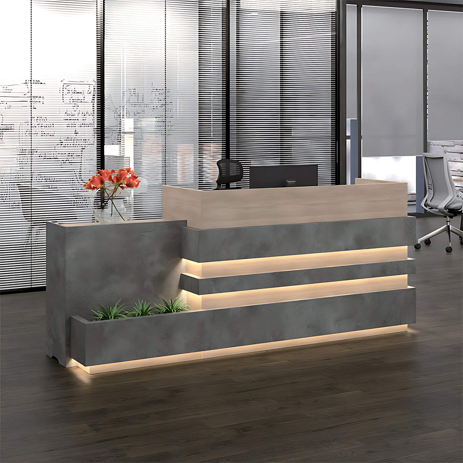 Architectural LED Reception Counter for Offices