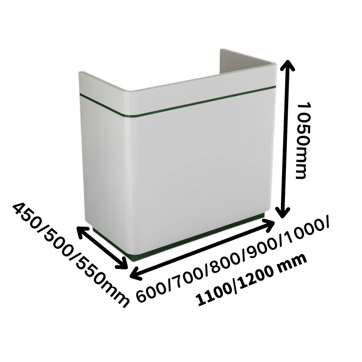 Minimalist Compact Reception Desk with Curved Corners and High-Gloss Finish for Boutique Offices