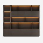 Executive Storage Wall Unit with LED Shelving and Wardrobe