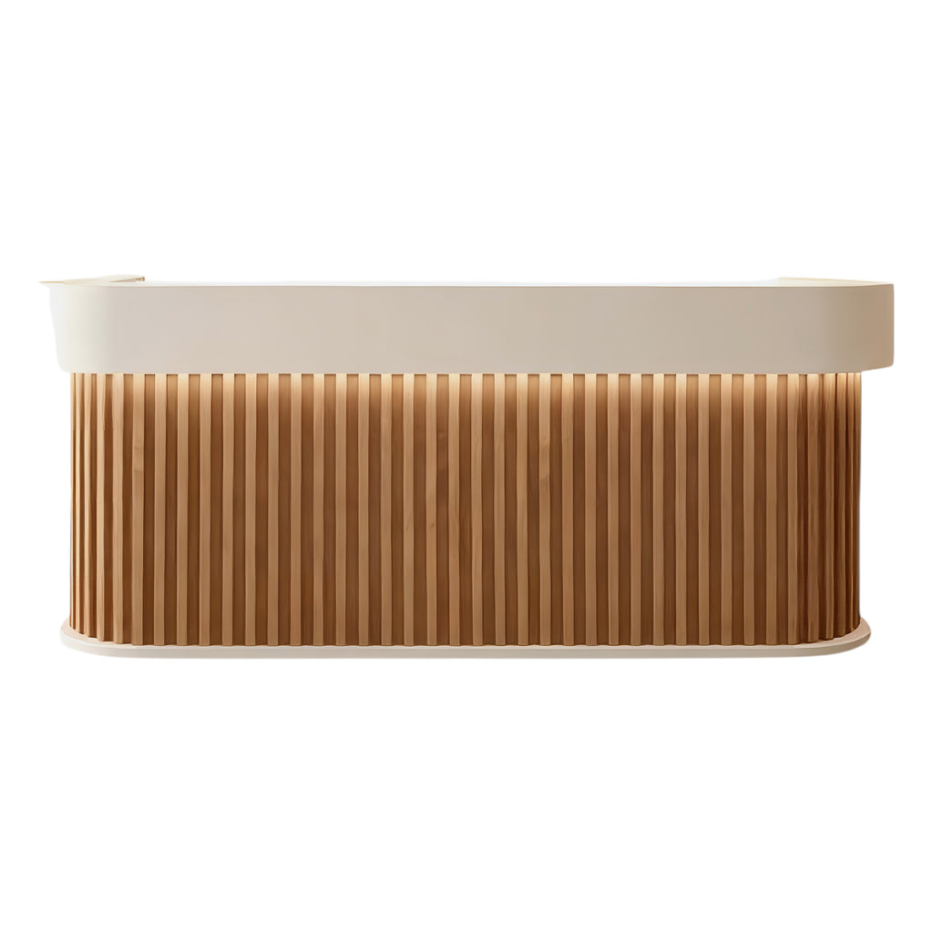 Minimalist Reception Counter with Rounded Profile