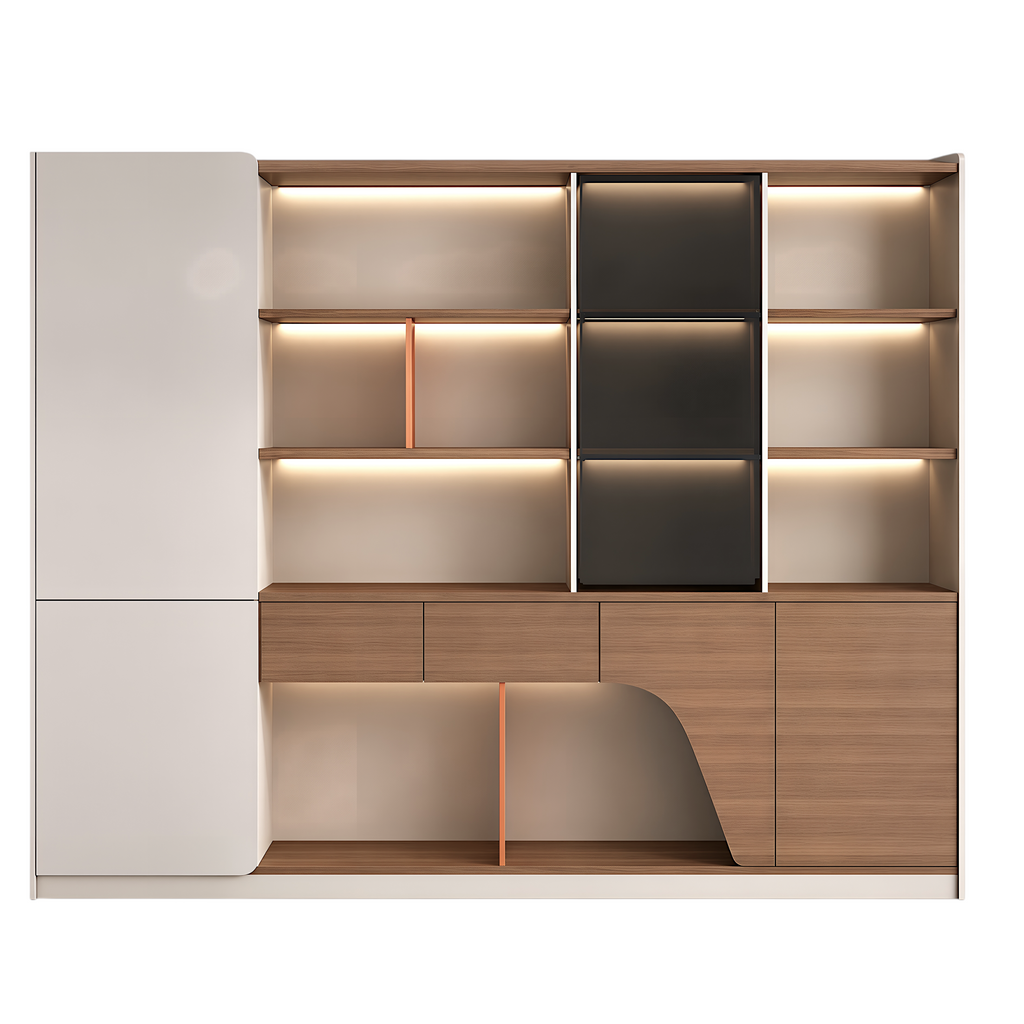 Light Oak Executive Storage Wall Cabinet