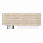 Luxury Travertine-Look Reception Counter with Modern Curved Design