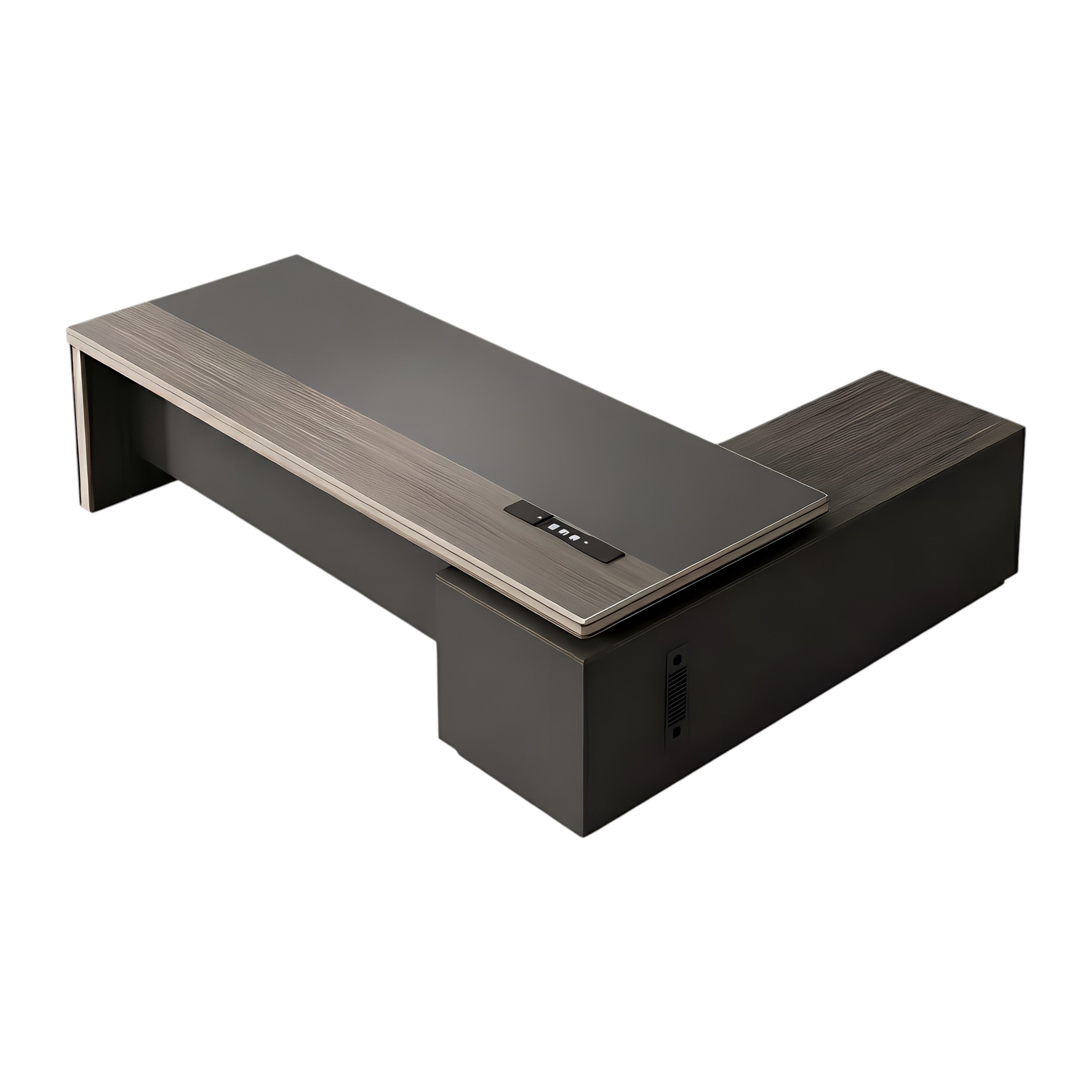 Modern Executive Office Desk with Aluminium Edge Trim and Integrated Cable Management