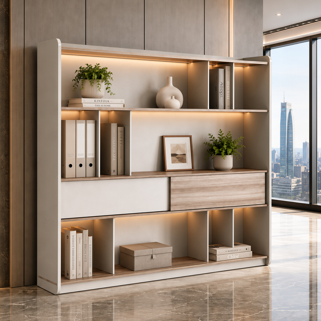 Executive Office Cabinet with Illuminated Shelving
