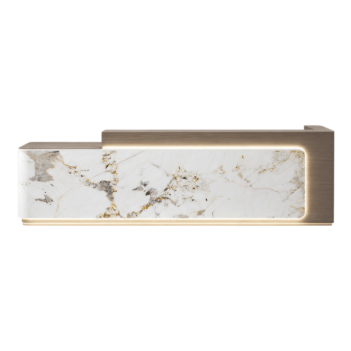 Contemporary Reception Counter with Illuminated Branding Panel