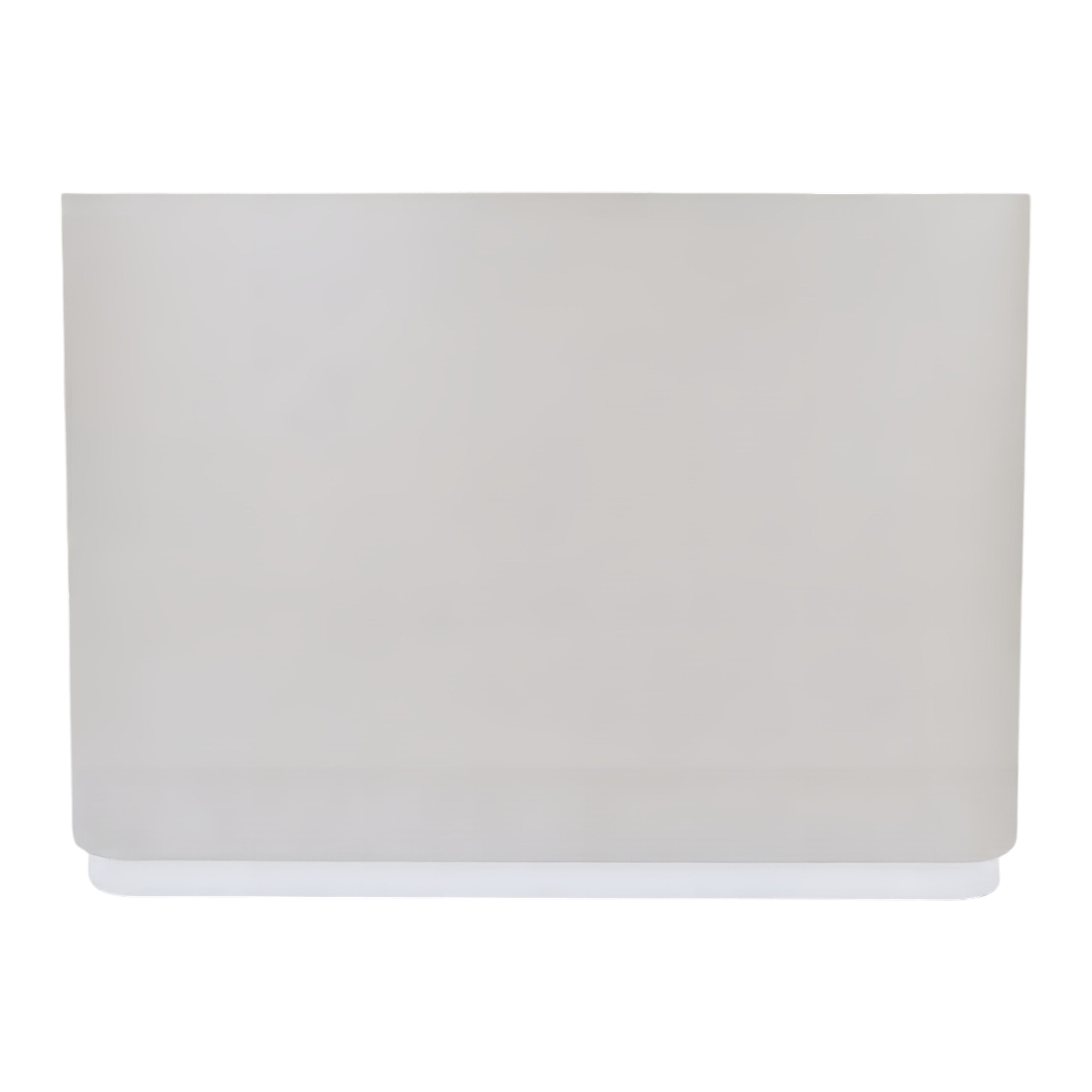 Modern Curved Reception Counter with Integrated Base LED Lighting and Minimalist White Finish