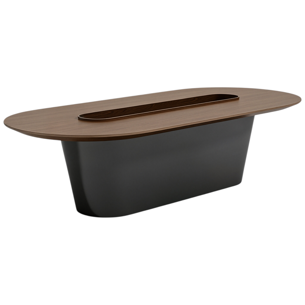 Executive Boardroom Table with Integrated Utility Channel