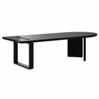 Semi-Circular Executive Meeting Table with Solid Timber and Built-In Power Access