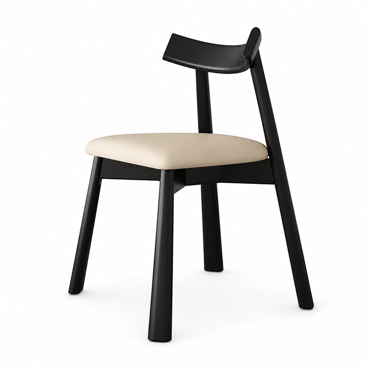 Modern Solid Wood Dining Chair with Ergonomic Backrest