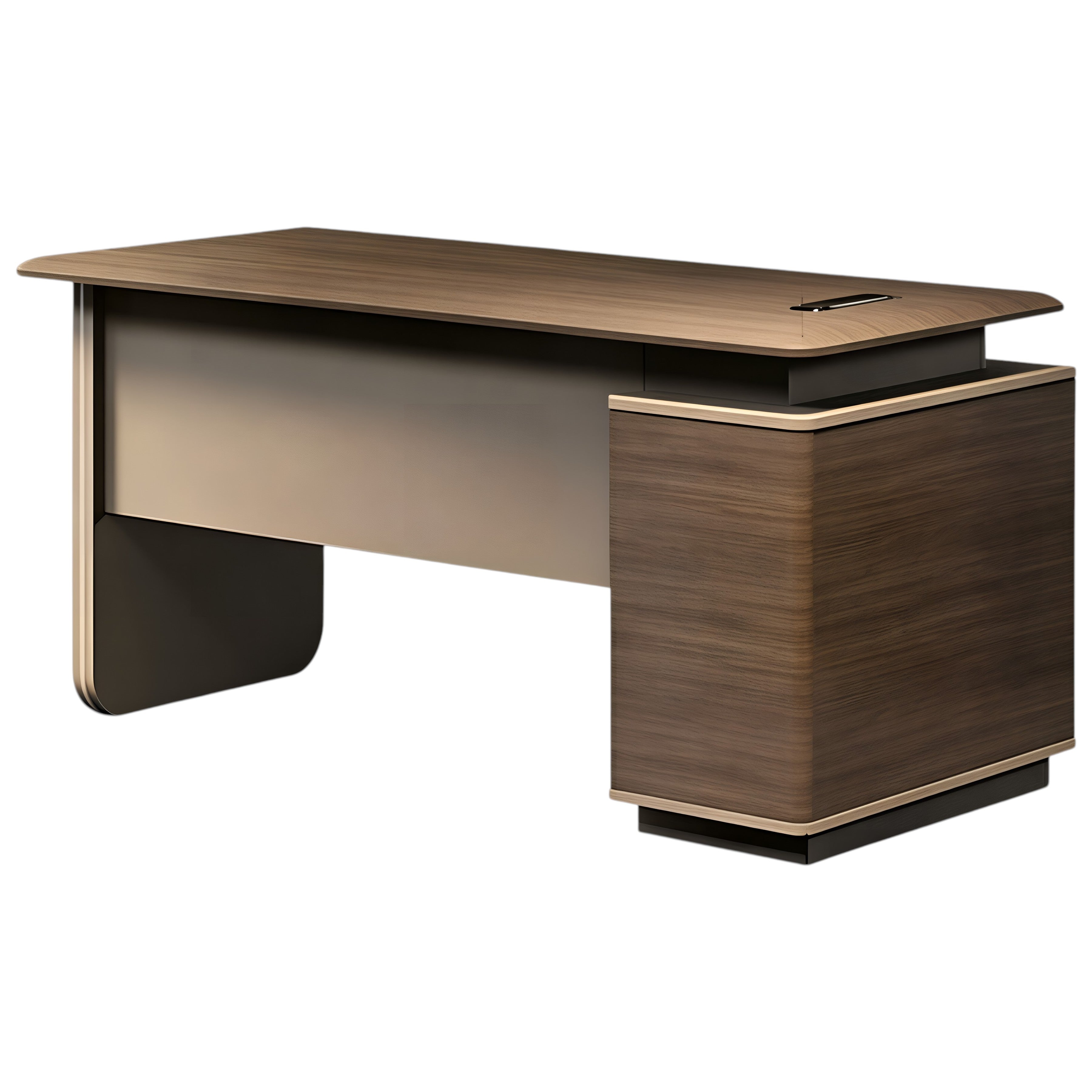 Professional Manager Desk with Curved Edges