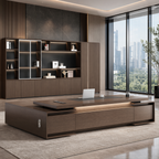 Urban Walnut Executive Desk with Storage