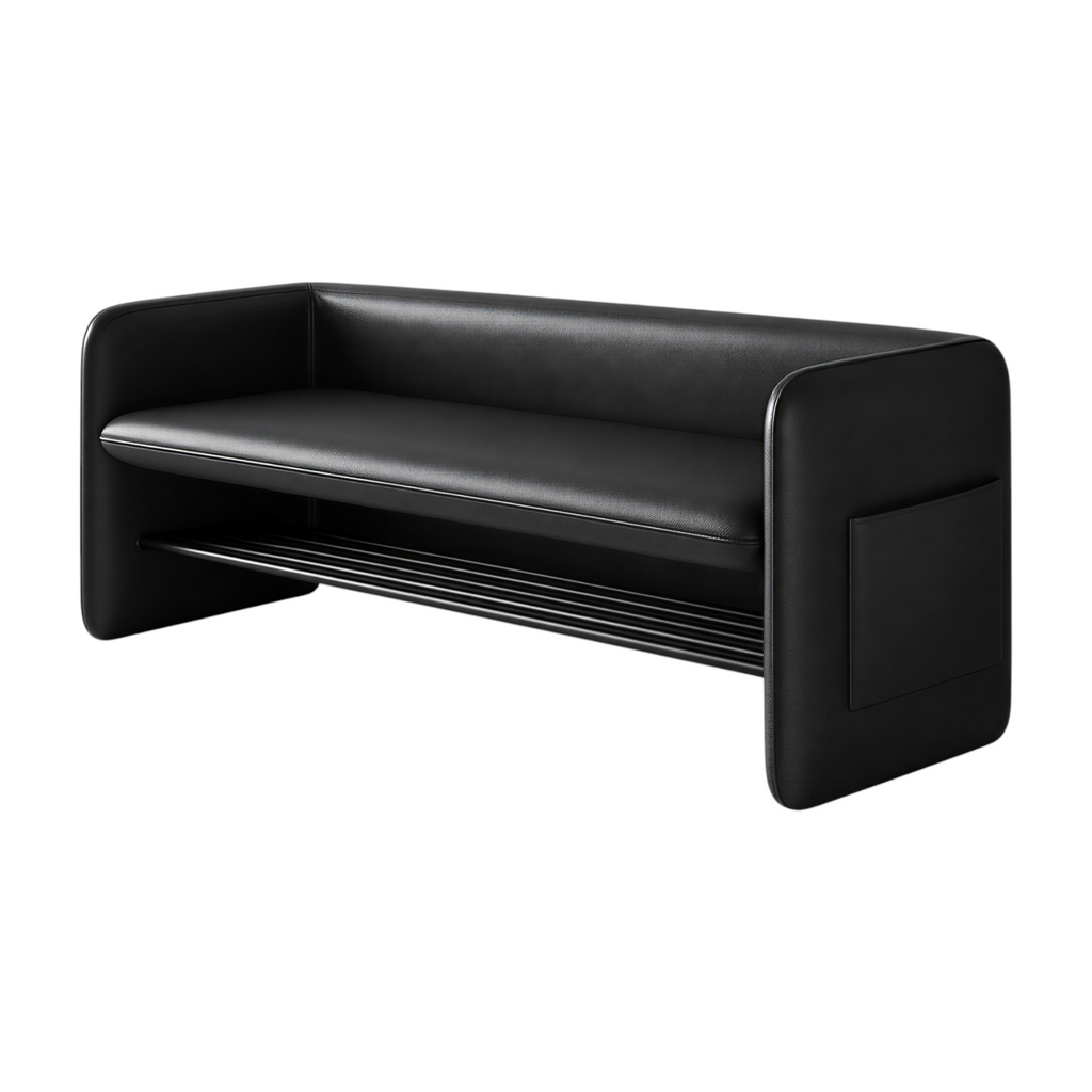 Modern Leather Shoe Storage Bench with Custom Size Options