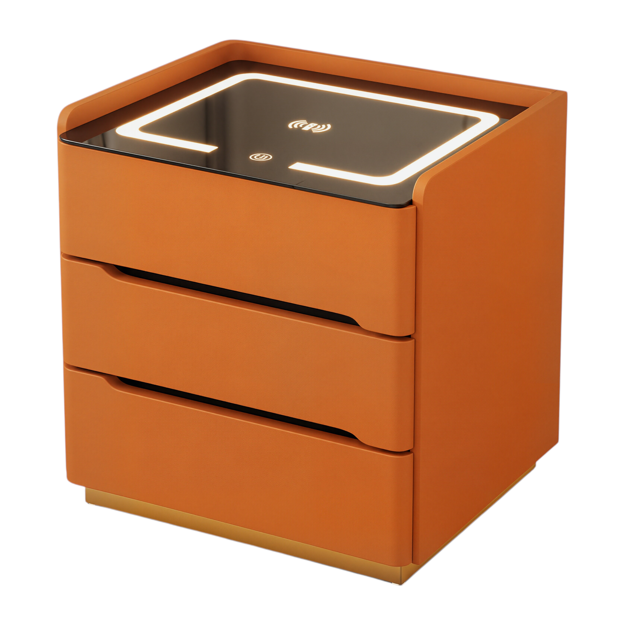 Smart Bedside Table with Wireless Charging and LED Light