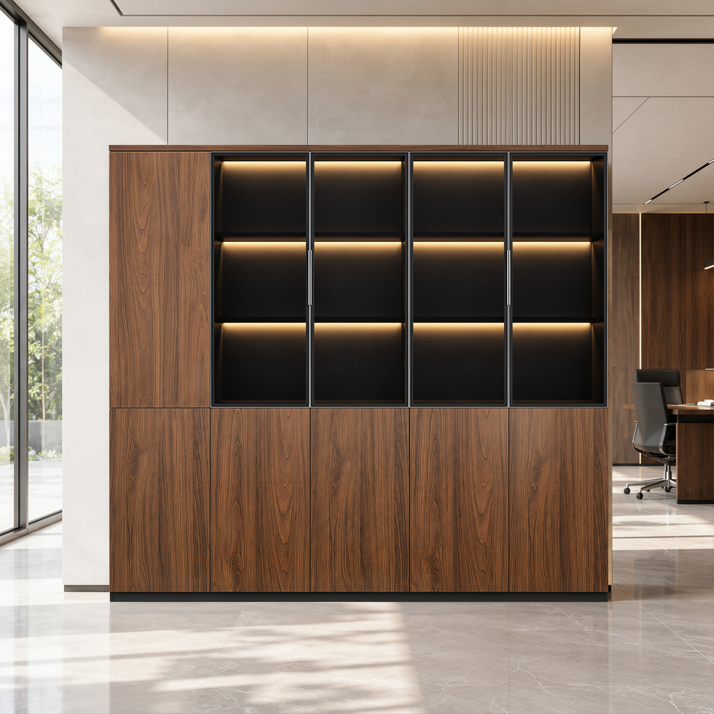 Classic Walnut Executive Display Cabinet
