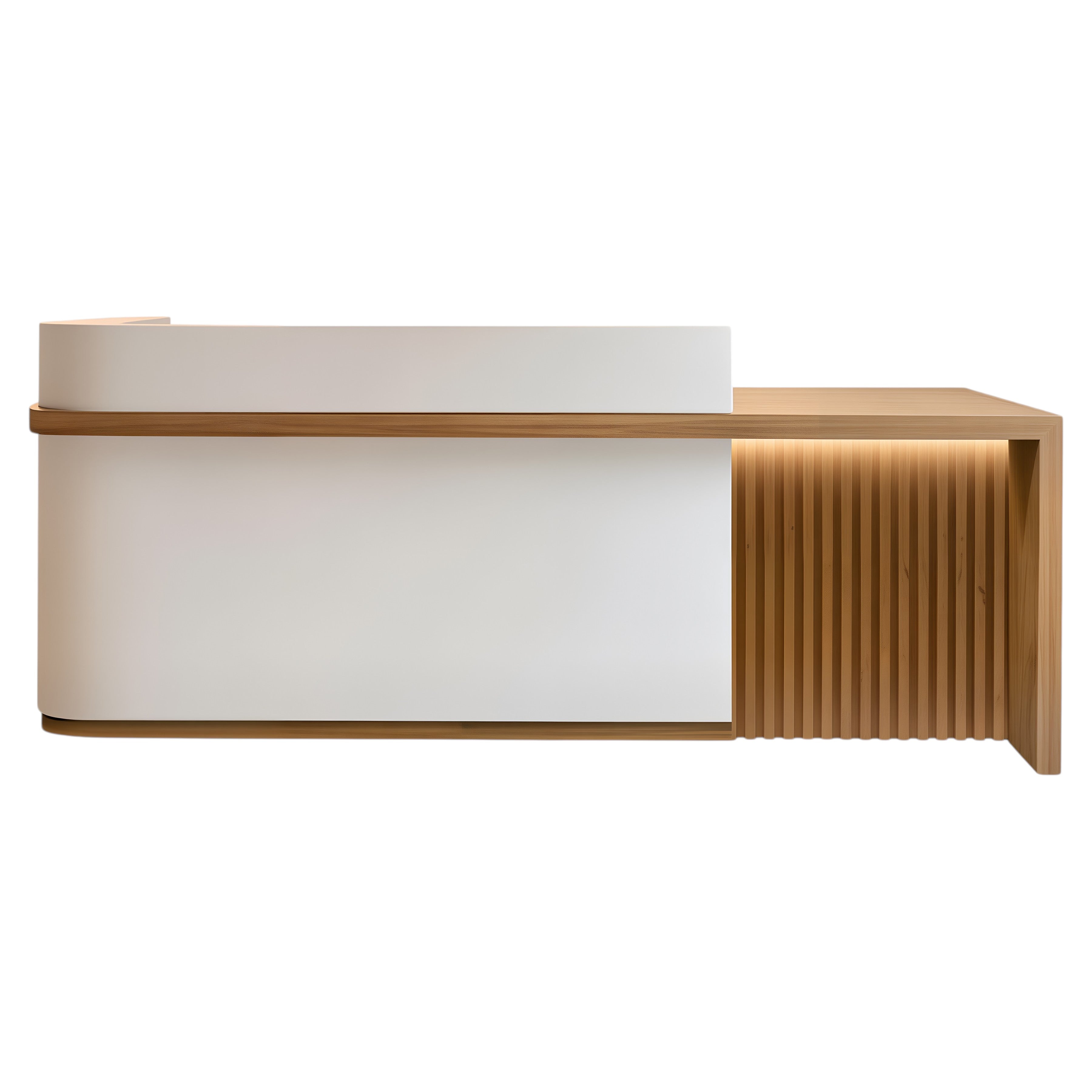 Premium Salon Reception Desk with LED Side Panel