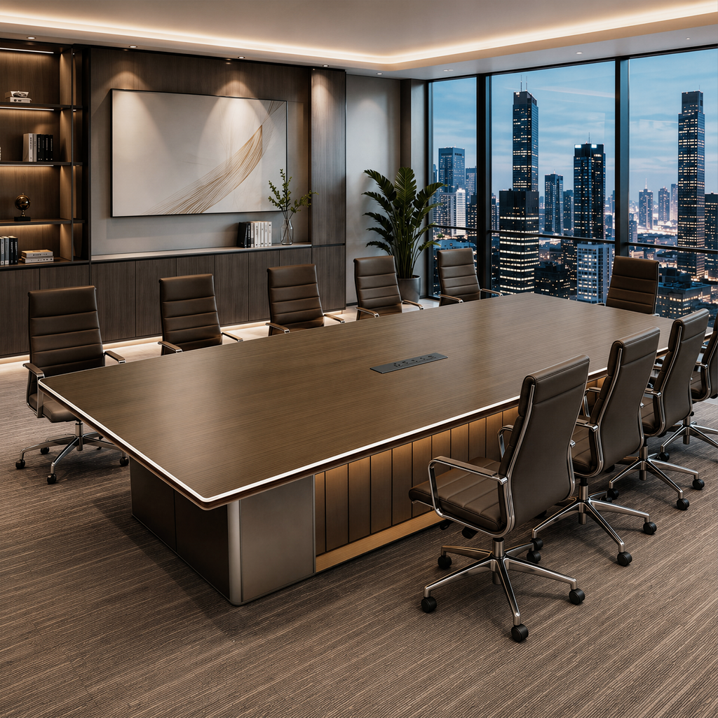 Architectural Executive Boardroom Table with Power Hub
