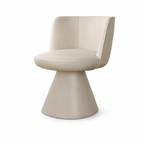 Modern Swivel Accent Chair with Solid Wood Frame and Curved Upholstered Backrest