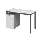 Collaborative Office Workstation Desk with Privacy Screens and Integrated Storage