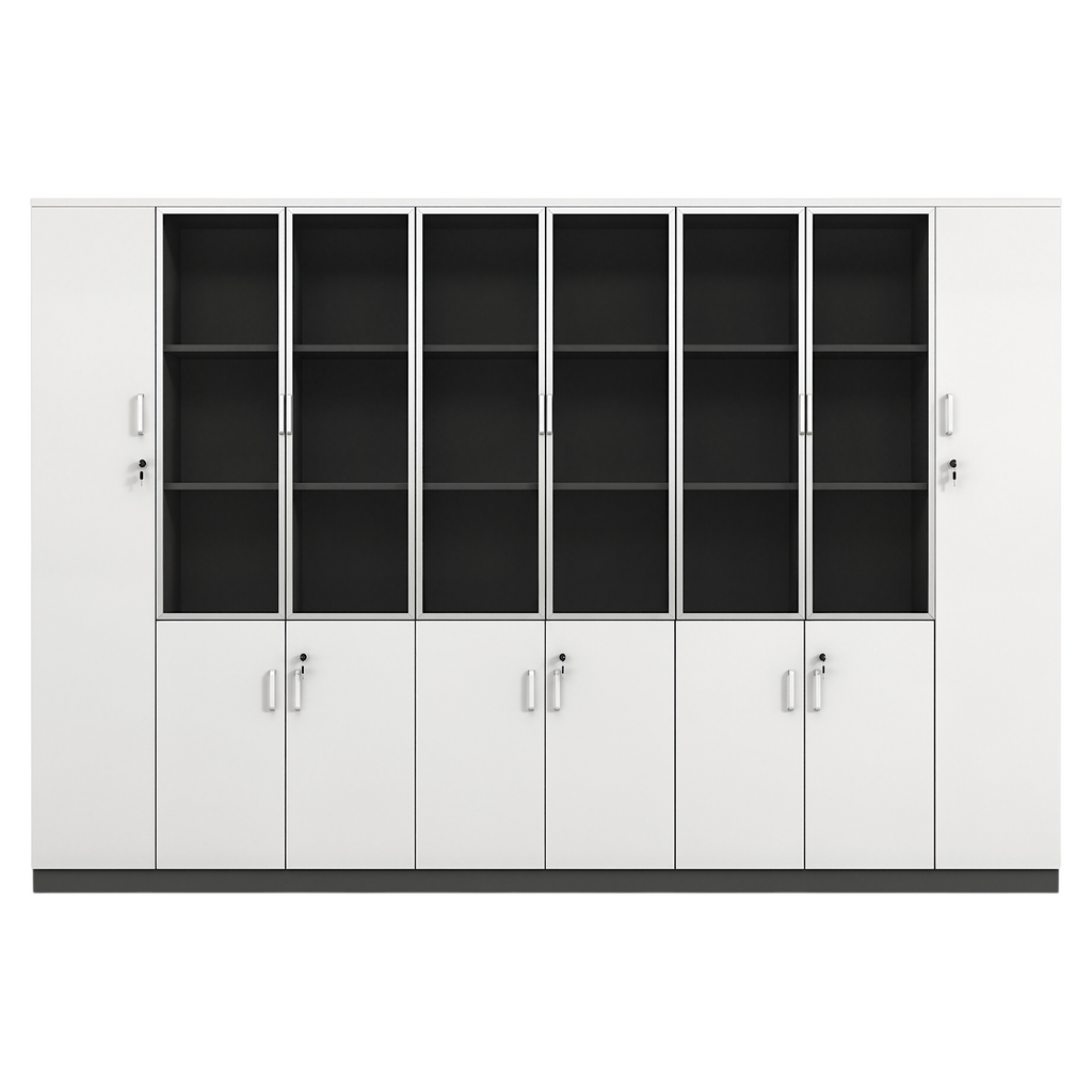 Multi-Section Office Storage and Display Cabinet