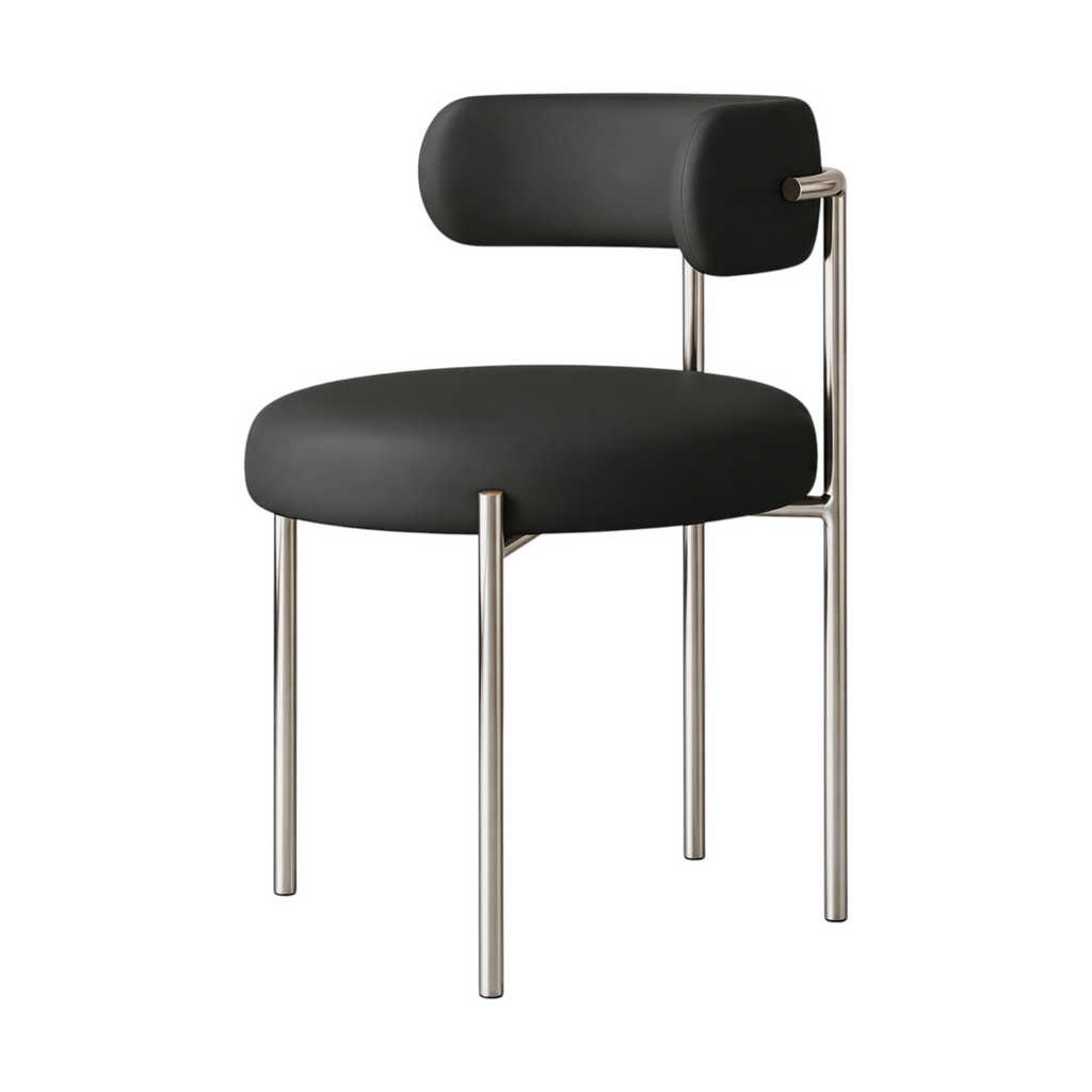 Modern Upholstered Dining Chair with Sculpted Backrest & Colour Options