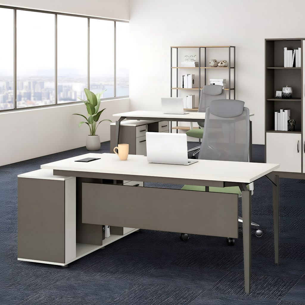 Minimalist Executive Desk with Open Return Storage