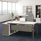 Minimalist Executive Desk with Open Return Storage
