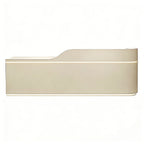 Sleek Curved Reception Counter with Concealed Storage and Service Ledge