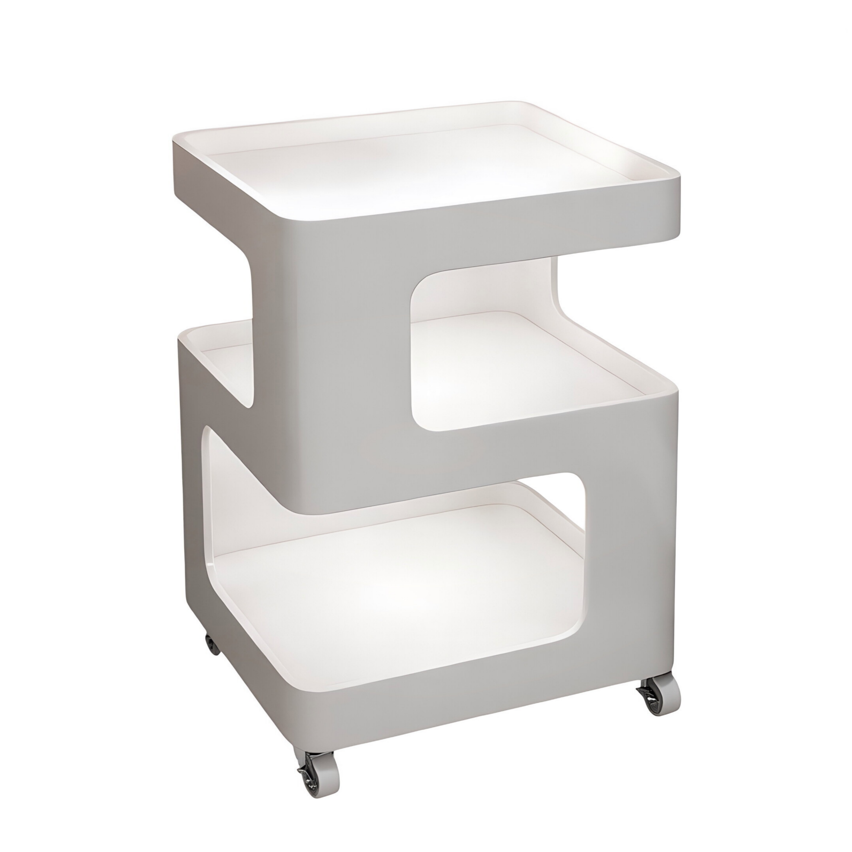 Modern Bedside Table with Ambient Shelf Lighting