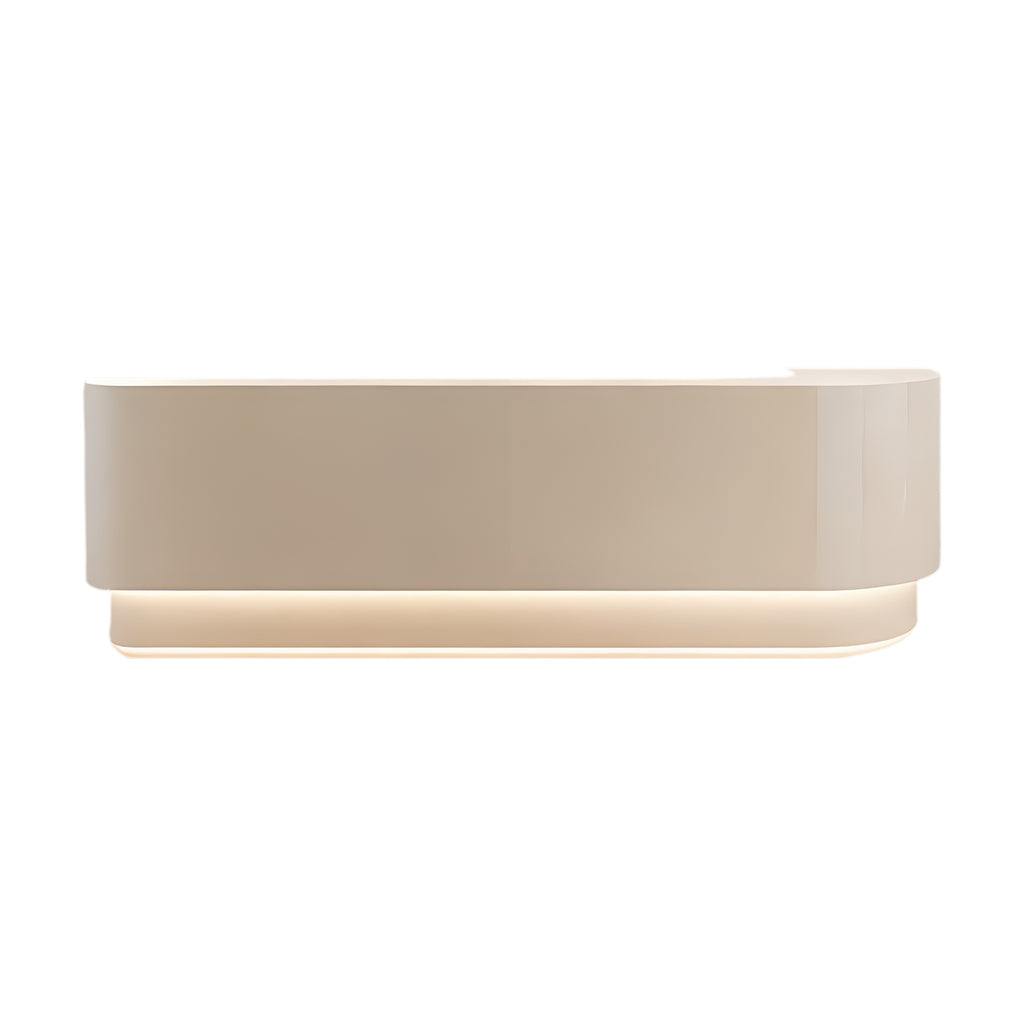 Minimalist Curved Reception Counter with Ambient LED Illumination for Professional Studios and Clinics