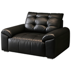 Minimalist Leather Sofa with Generous Seating and Sculpted Contemporary Form