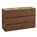 Walnut Boutique Reception Counter with Deep Drawers