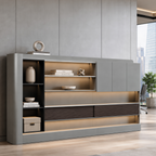 Executive Wall Cabinet with Display Shelves