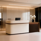 Premium Salon Reception Desk with LED Side Panel