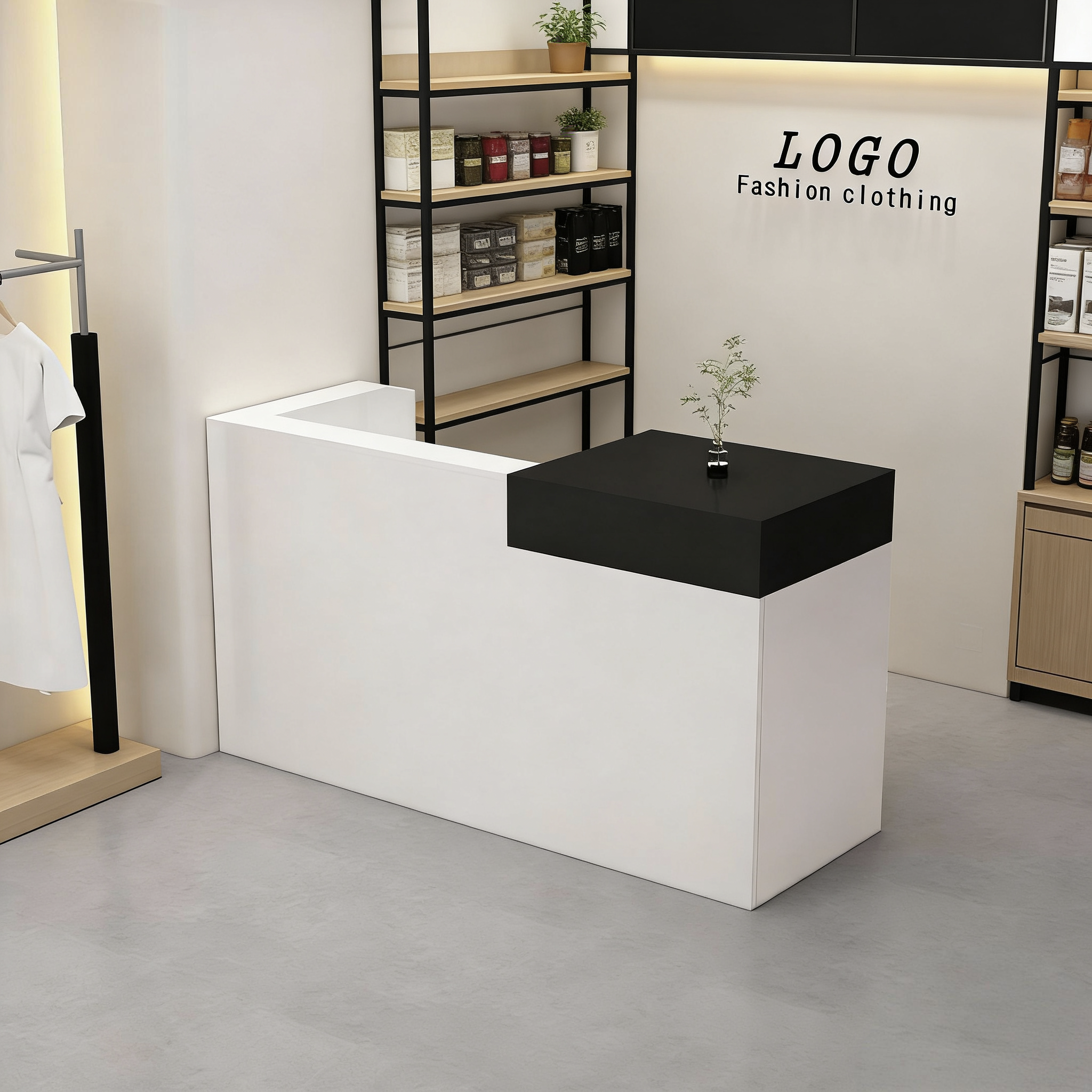 Multi-Functional Corner Reception Desk with Stylish Storage Solutions