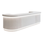 Fluted White Reception Counter for Retail Spaces