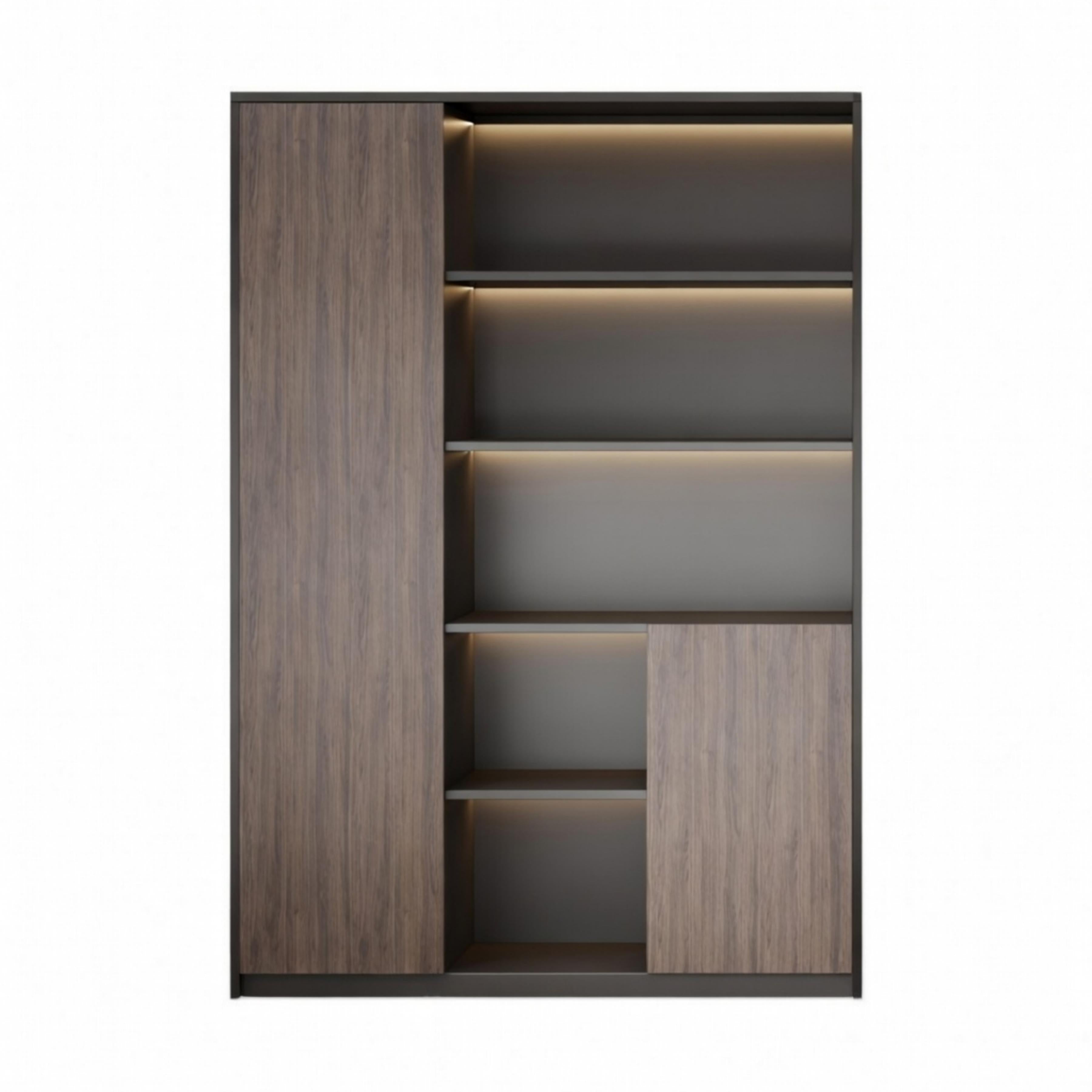 Premium Executive Storage Cabinet with Open Display Shelves