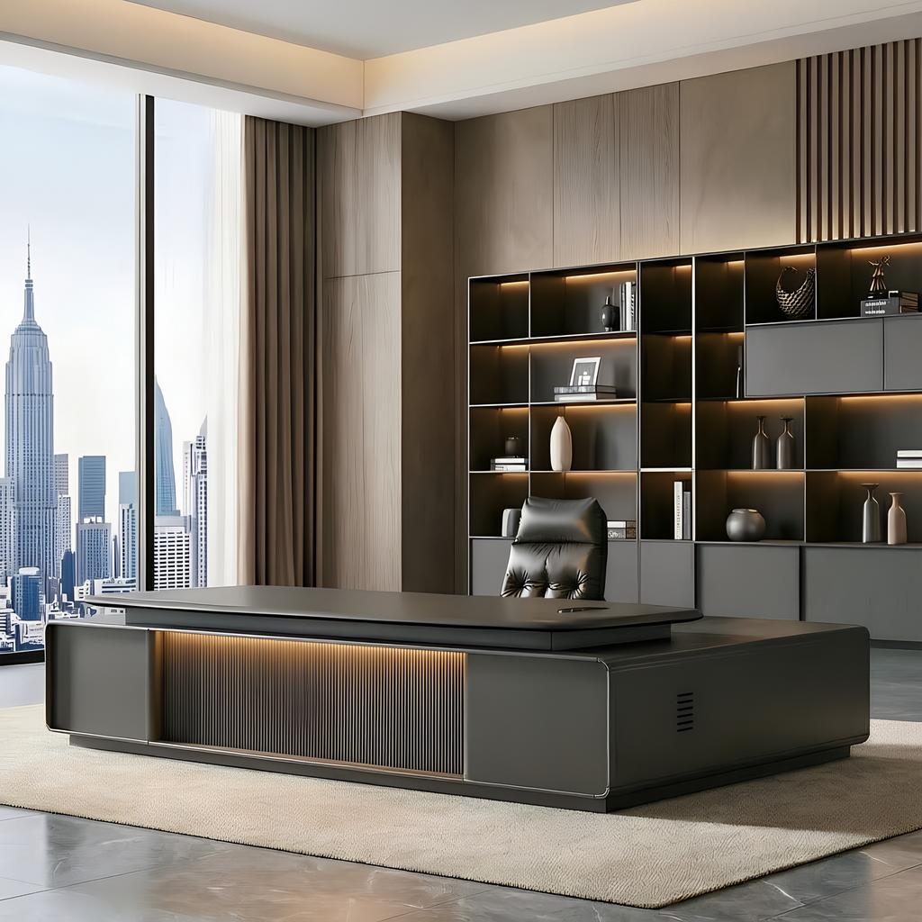 Premium Boss Desk with Storage Return