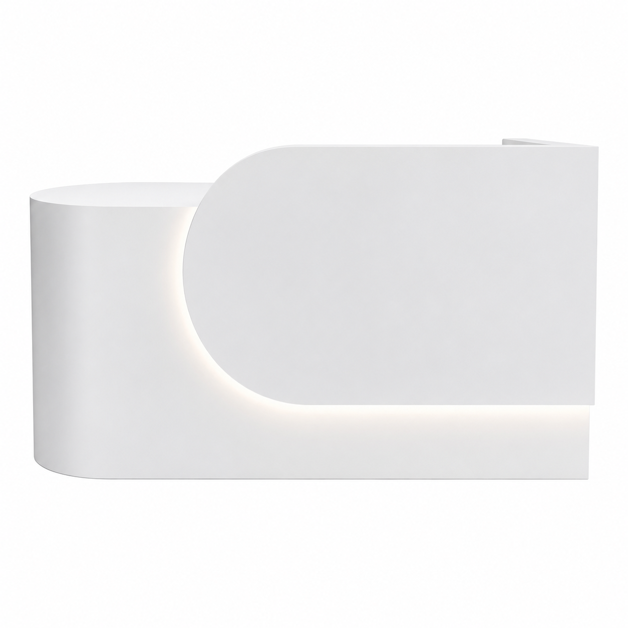 Compact Curved Reception Counter for Beauty and Skin Clinics