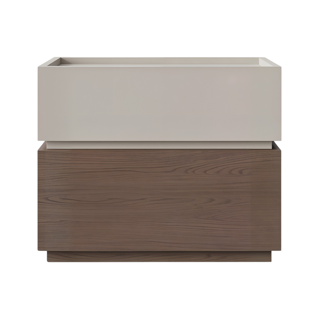 Contemporary Timber Bedside Cabinet with Raised Storage Tray