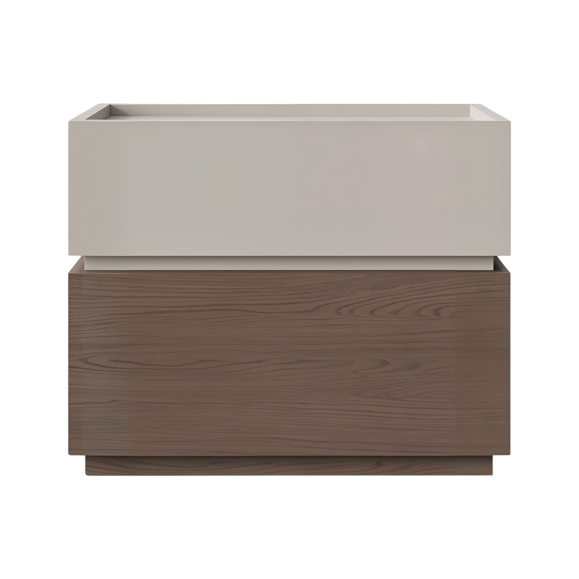 Contemporary Timber Bedside Cabinet with Raised Storage Tray