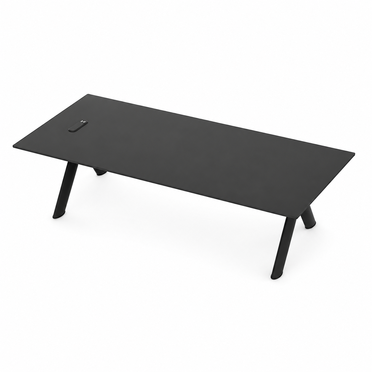 Black Executive Conference Table with Built-In Power Access