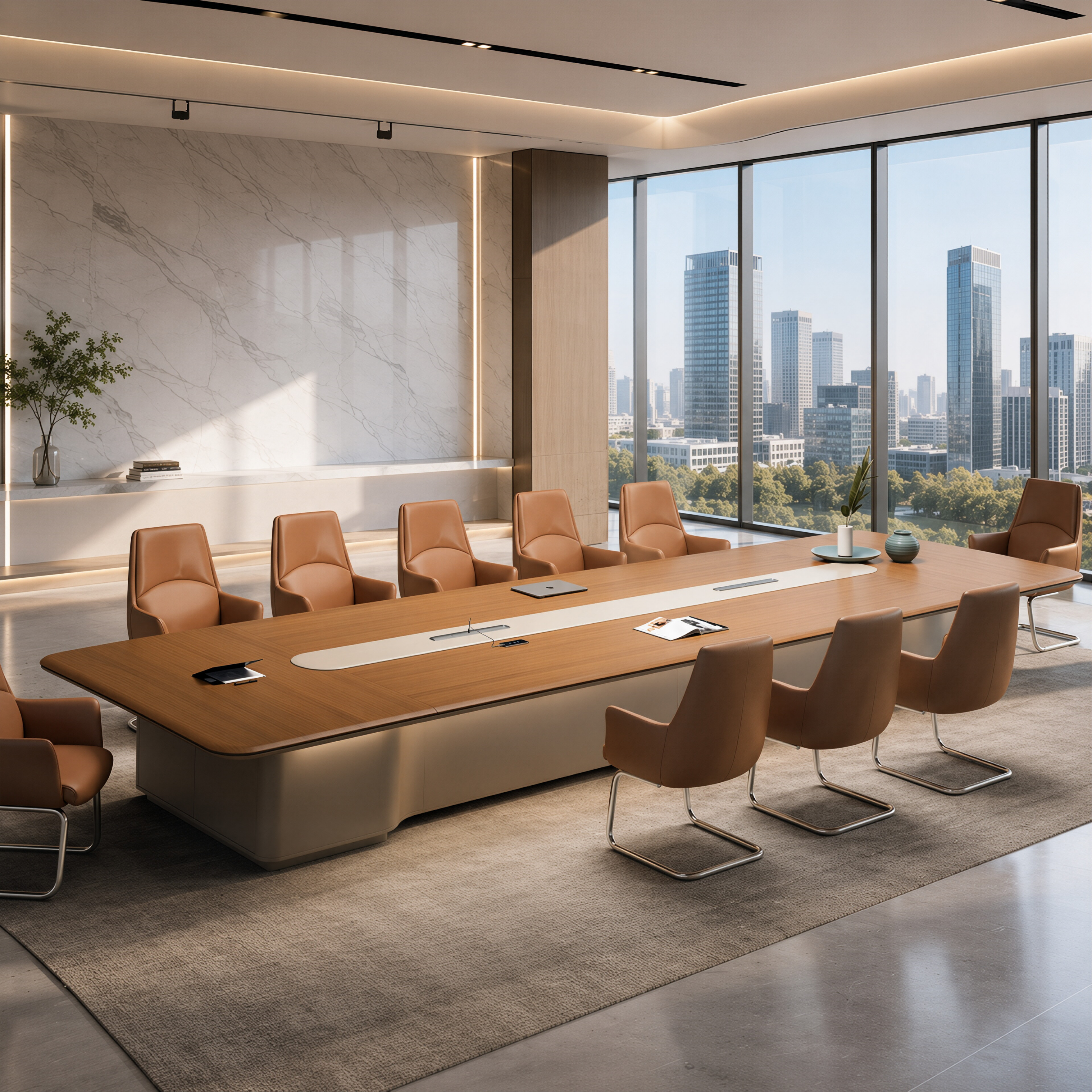 Modern Boardroom Table for Collaborative Workspaces