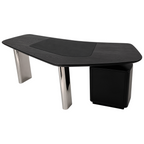 Modern Executive Desk with Leather Inlay & Storage