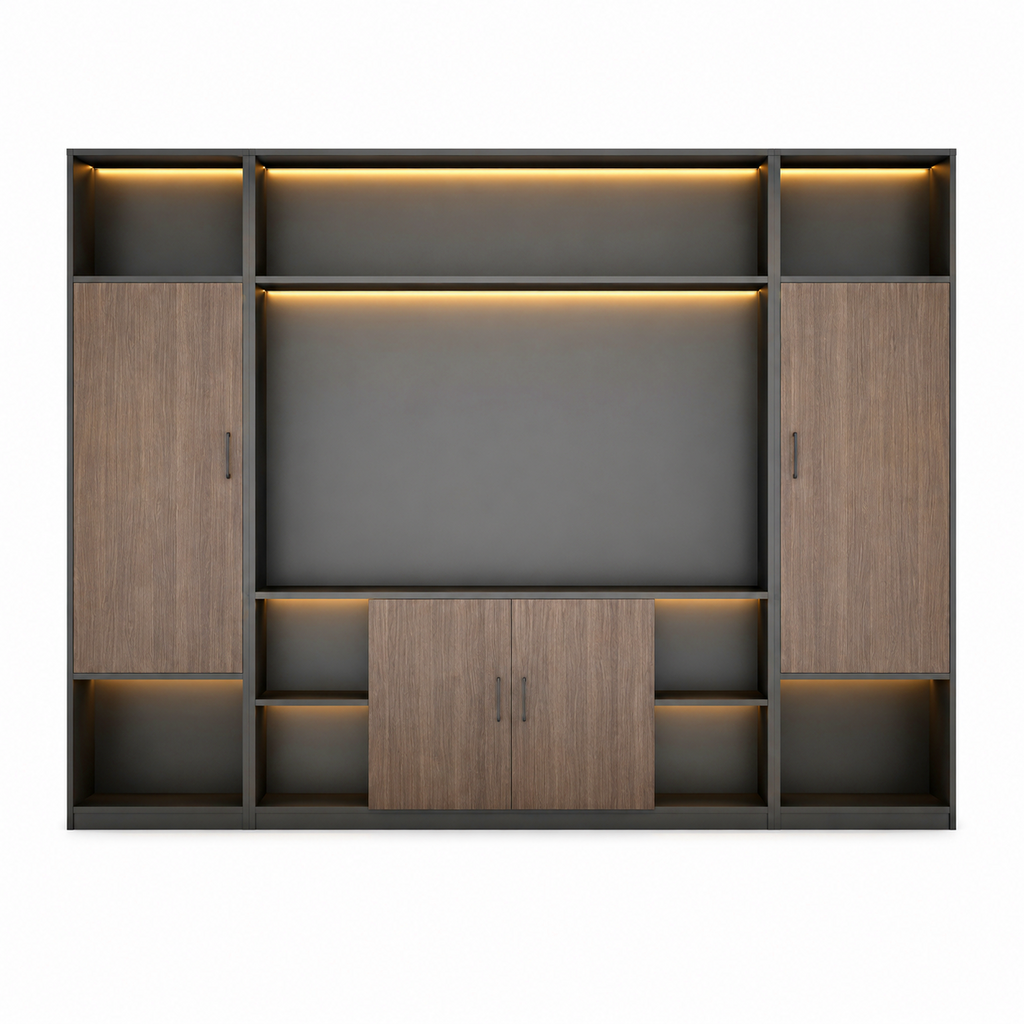 Executive Office Filing Cabinet with LED Display Shelving
